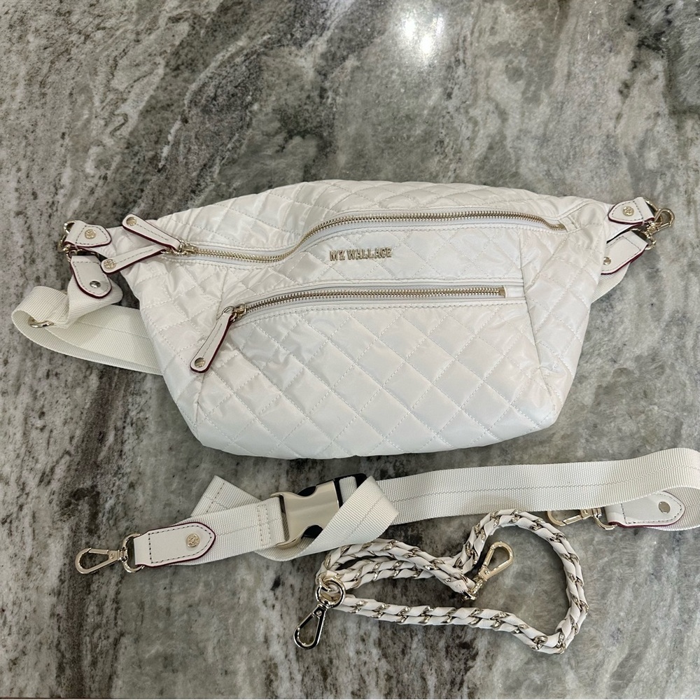 MZ Wallace Crosby crossbody Sling in color Pearl with gold hardware EUC - Picture 2 of 6